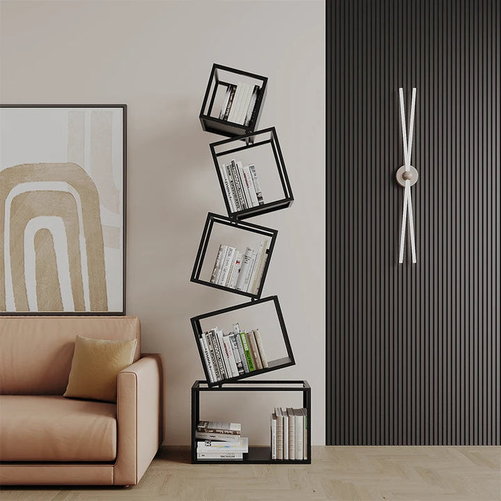 Nordic Style Metal Bookshelf – 72.8 Inch Tall Elegant Storage Solution for Home and Office 6