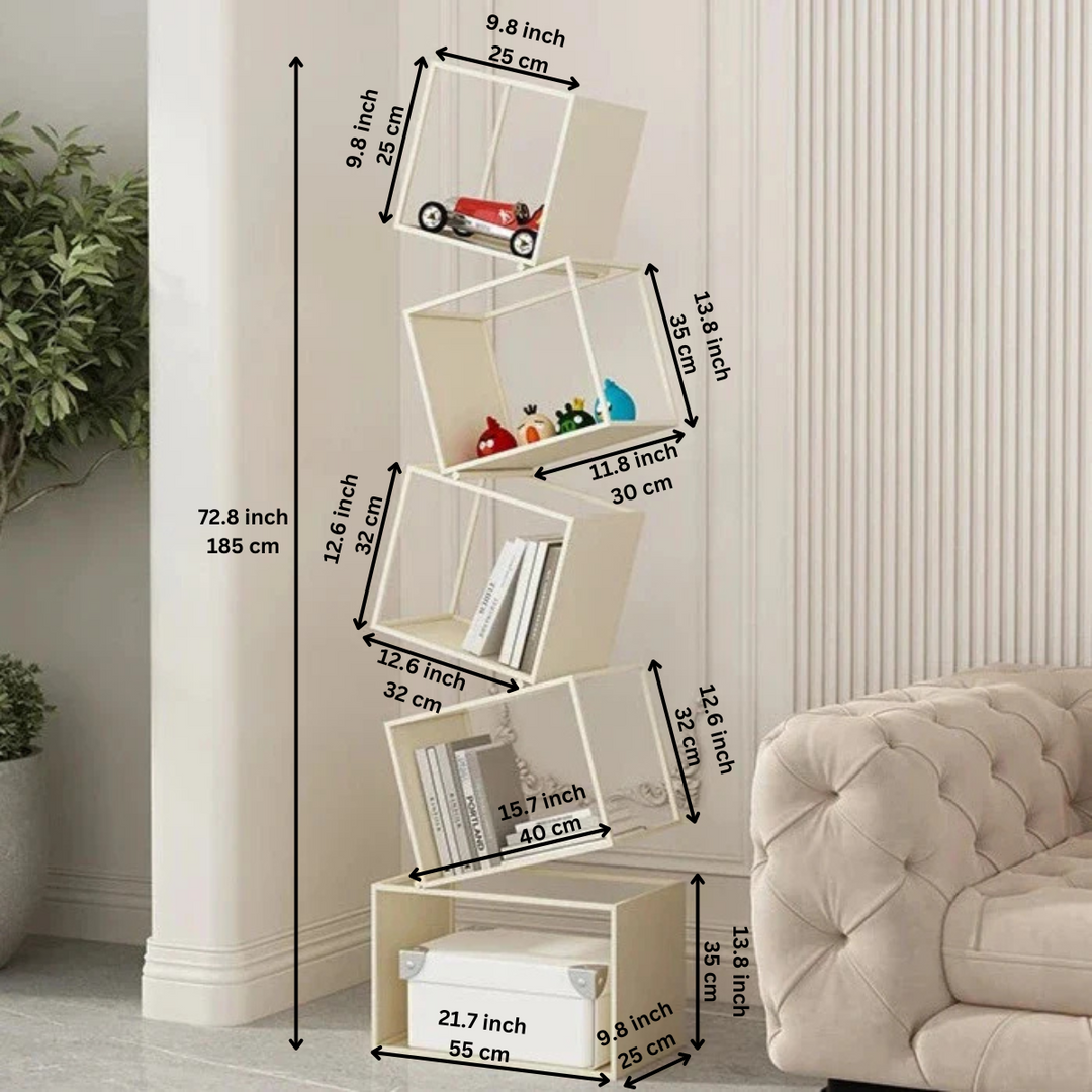 Nordic Style Metal Bookshelf – 72.8 Inch Tall Elegant Storage Solution for Home and Office 8