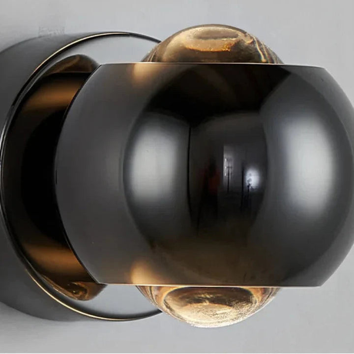 Orbis Rotating LED Wall Lamp – Black Spherical Design with 360° Adjustable Light 4