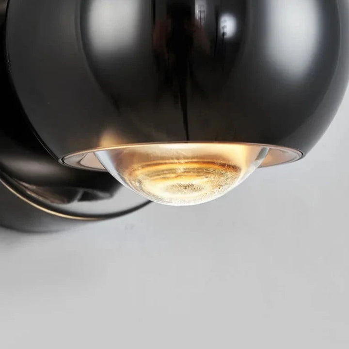Orbis Rotating LED Wall Lamp – Black Spherical Design with 360° Adjustable Light 7