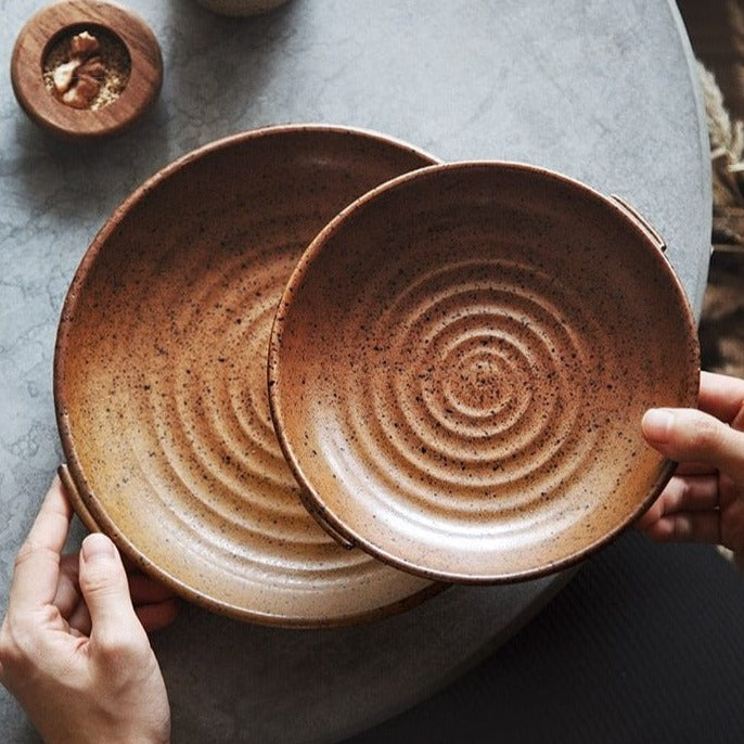 Organic Stoneware Dinnerware Set – Vintage Aged Design in Earthy Tones 7