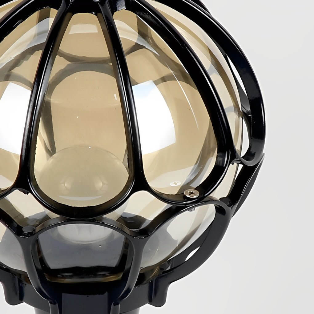 Outdoor Globe Pillar Lights – Retro Glass and Copper Design for Garden and Landscape Lighting 8