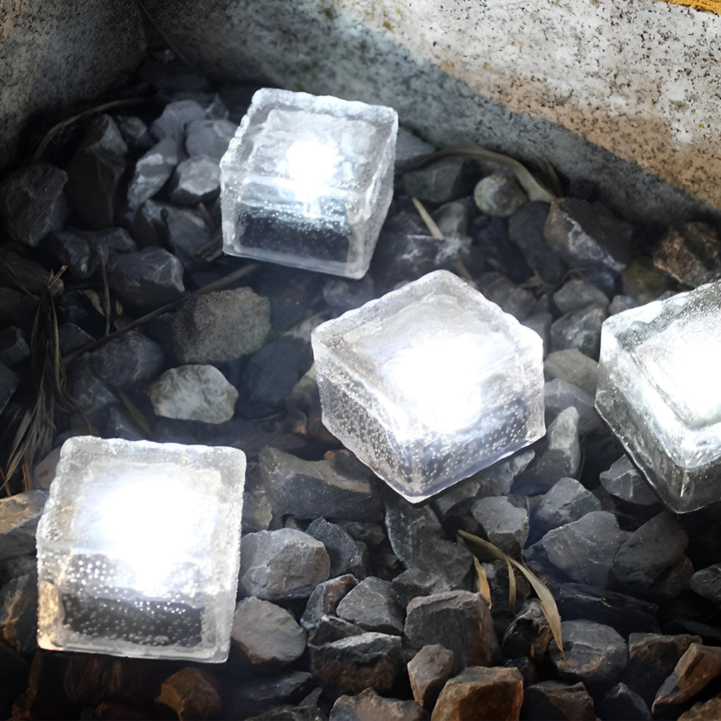 Outdoor Solar Ice Cube Step Lights – IP65 Waterproof Landscape Lighting with Four Color Options for Garden and Pathway Illumination 9