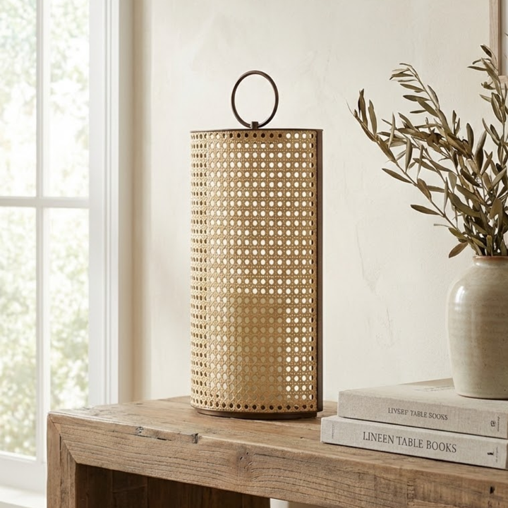 Outdoor Solar Lantern with Remote Control, Adjustable Rattan Mantle for Garden and Terrace Lighting 1