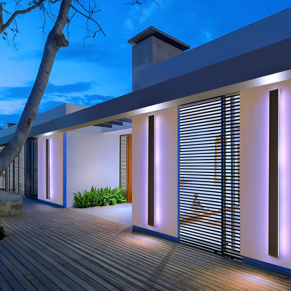 Outdoor Wall Light Fixture – Modern Black Linear LED Sconce with Adjustable Color Temperature and IP65 Waterproof Rating 11