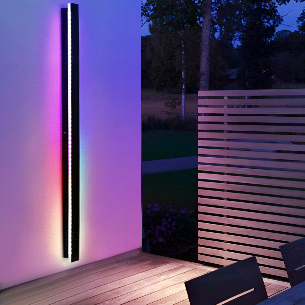 Outdoor Wall Light Fixture – Modern Black Linear LED Sconce with Adjustable Color Temperature and IP65 Waterproof Rating 12
