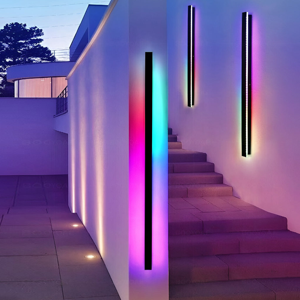 Outdoor Wall Light Fixture – Modern Black Linear LED Sconce with Adjustable Color Temperature and IP65 Waterproof Rating 13