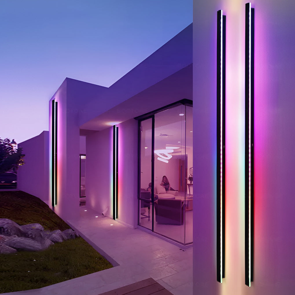 Outdoor Wall Light Fixture – Modern Black Linear LED Sconce with Adjustable Color Temperature and IP65 Waterproof Rating 14