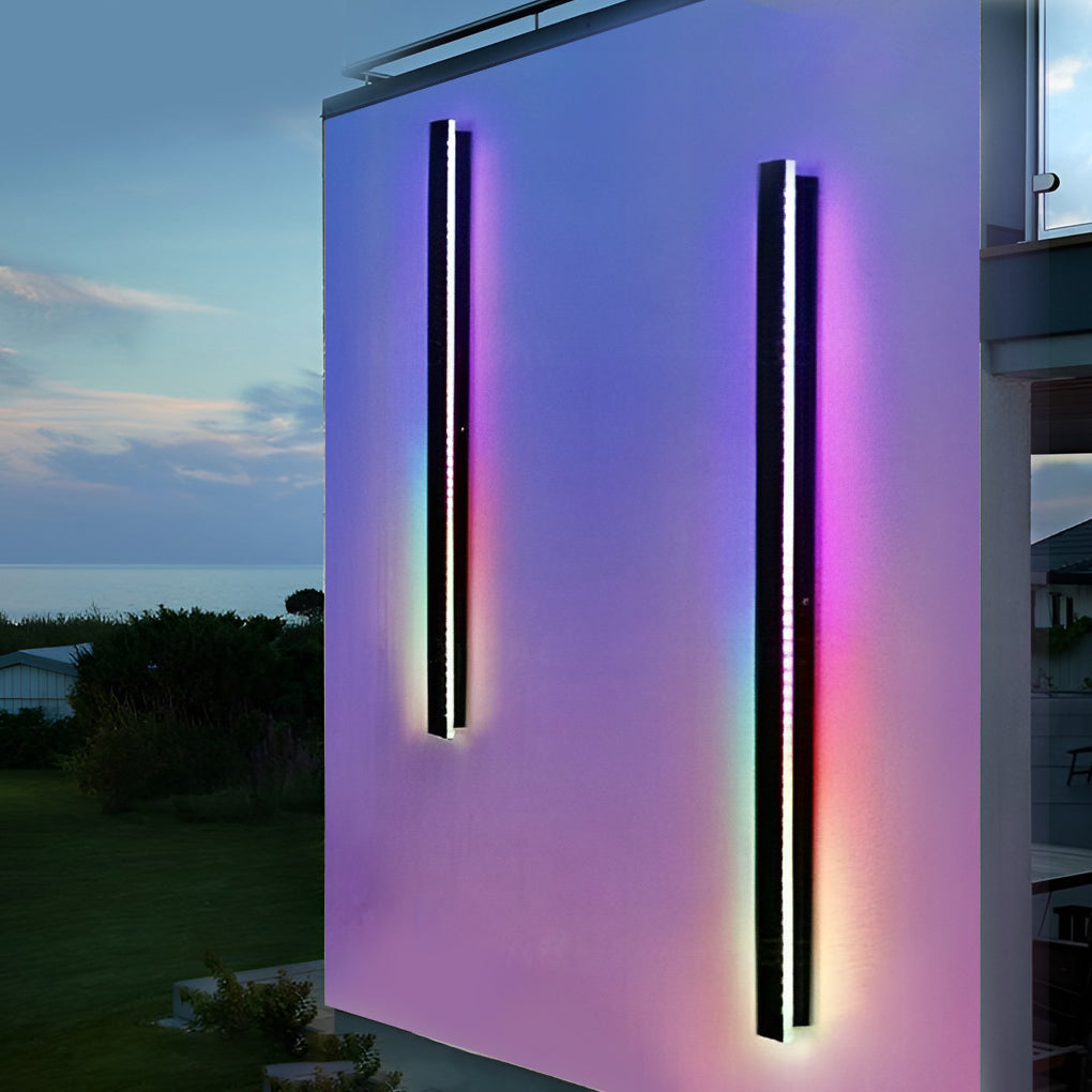 Outdoor Wall Light Fixture – Modern Black Linear LED Sconce with Adjustable Color Temperature and IP65 Waterproof Rating 15