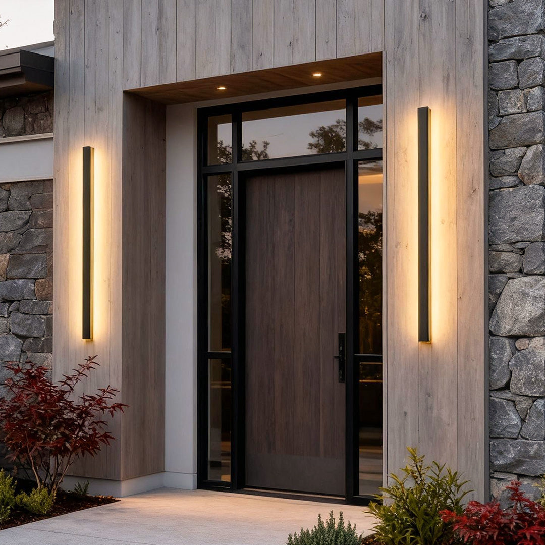 Outdoor Wall Light Fixture – Modern Black Linear LED Sconce with Adjustable Color Temperature and IP65 Waterproof Rating 2