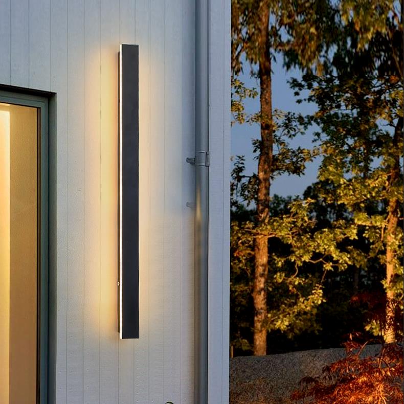 Outdoor Wall Light Fixture – Modern Black Linear LED Sconce with Adjustable Color Temperature and IP65 Waterproof Rating 4