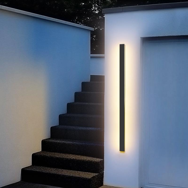 Outdoor Wall Light Fixture – Modern Black Linear LED Sconce with Adjustable Color Temperature and IP65 Waterproof Rating 6