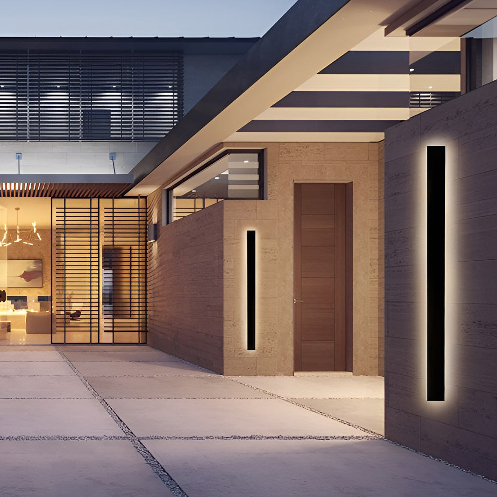 Outdoor Wall Light Fixture – Modern Black Linear LED Sconce with Adjustable Color Temperature and IP65 Waterproof Rating 7