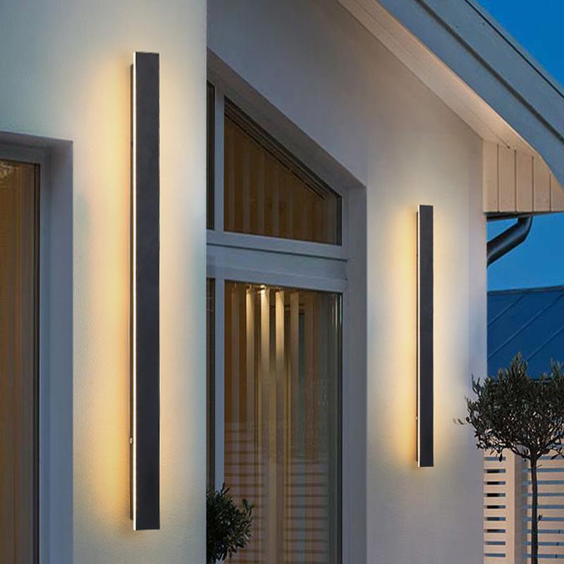 Outdoor Wall Light Fixture – Modern Black Linear LED Sconce with Adjustable Color Temperature and IP65 Waterproof Rating 8