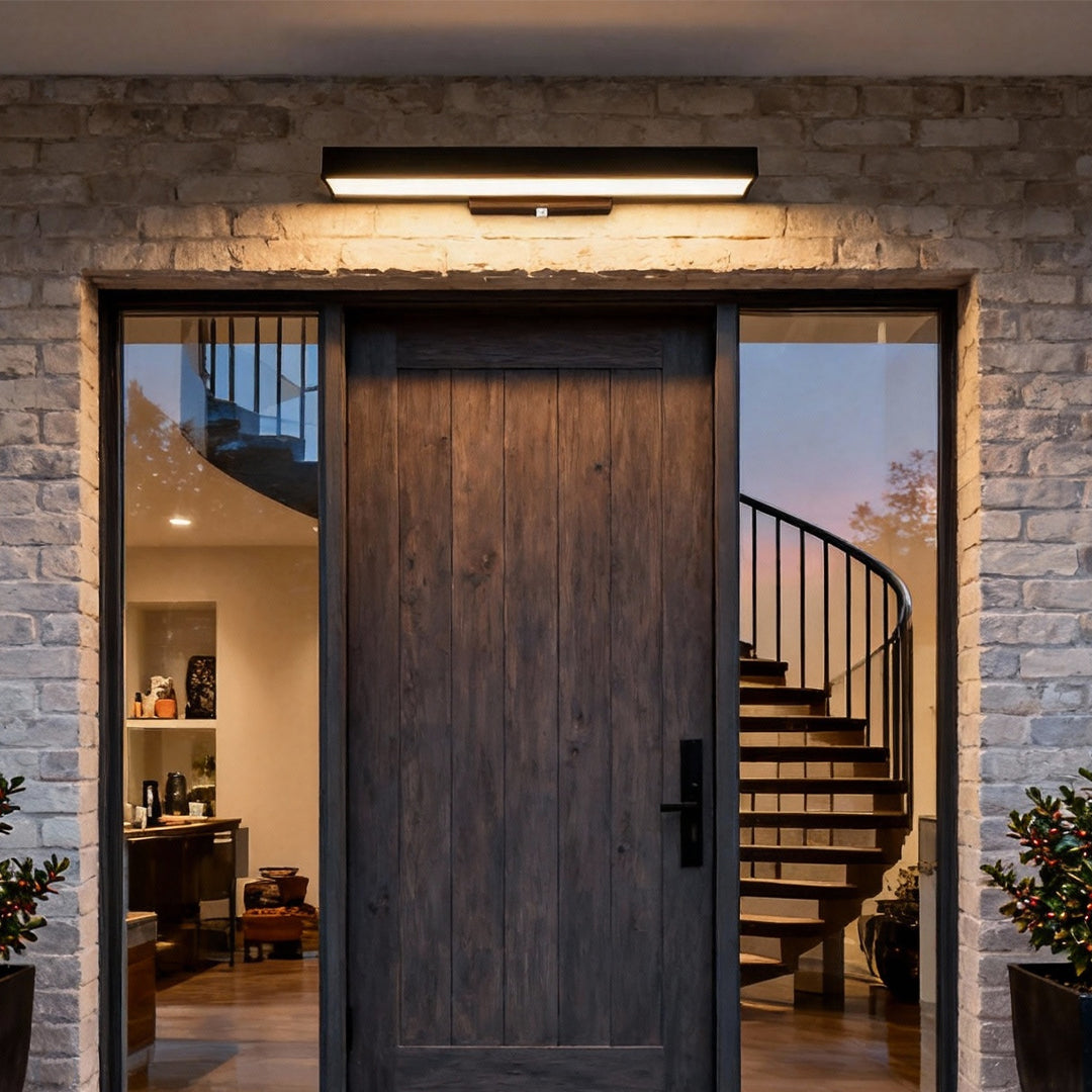 Outdoor Wall Light with Motion Sensor – Black Rectangular LED Sconce for Exterior Use, IP65 Waterproof Design 2