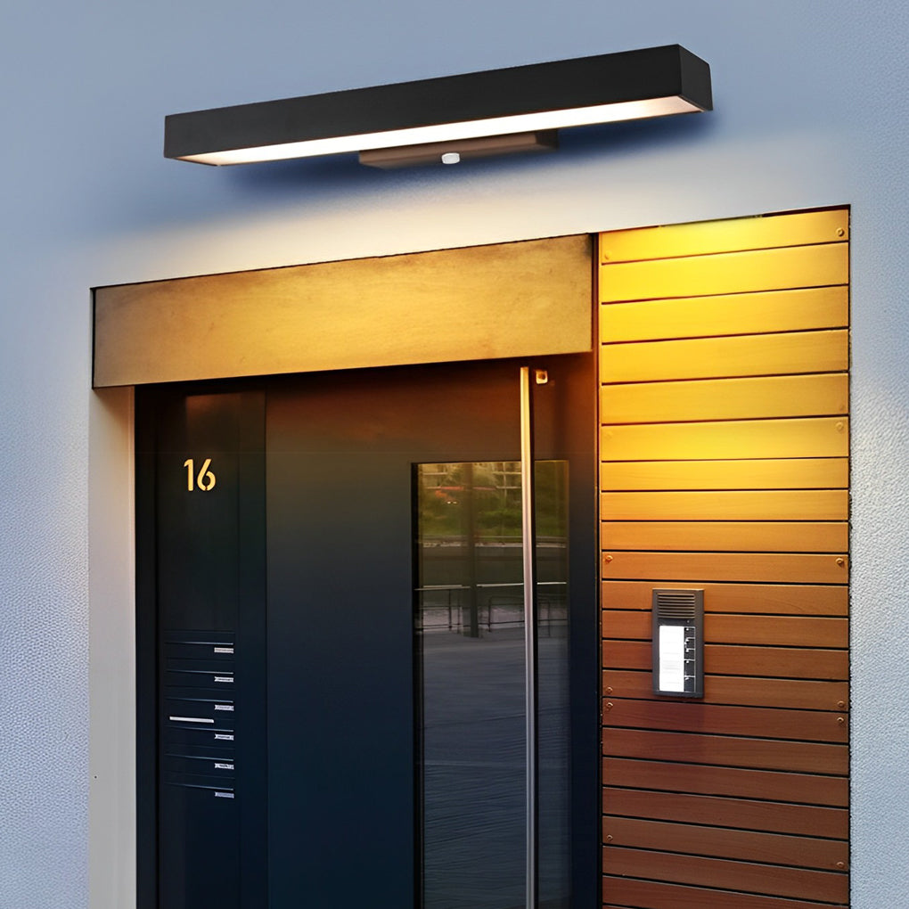 Outdoor Wall Light with Motion Sensor – Black Rectangular LED Sconce for Exterior Use, IP65 Waterproof Design 7
