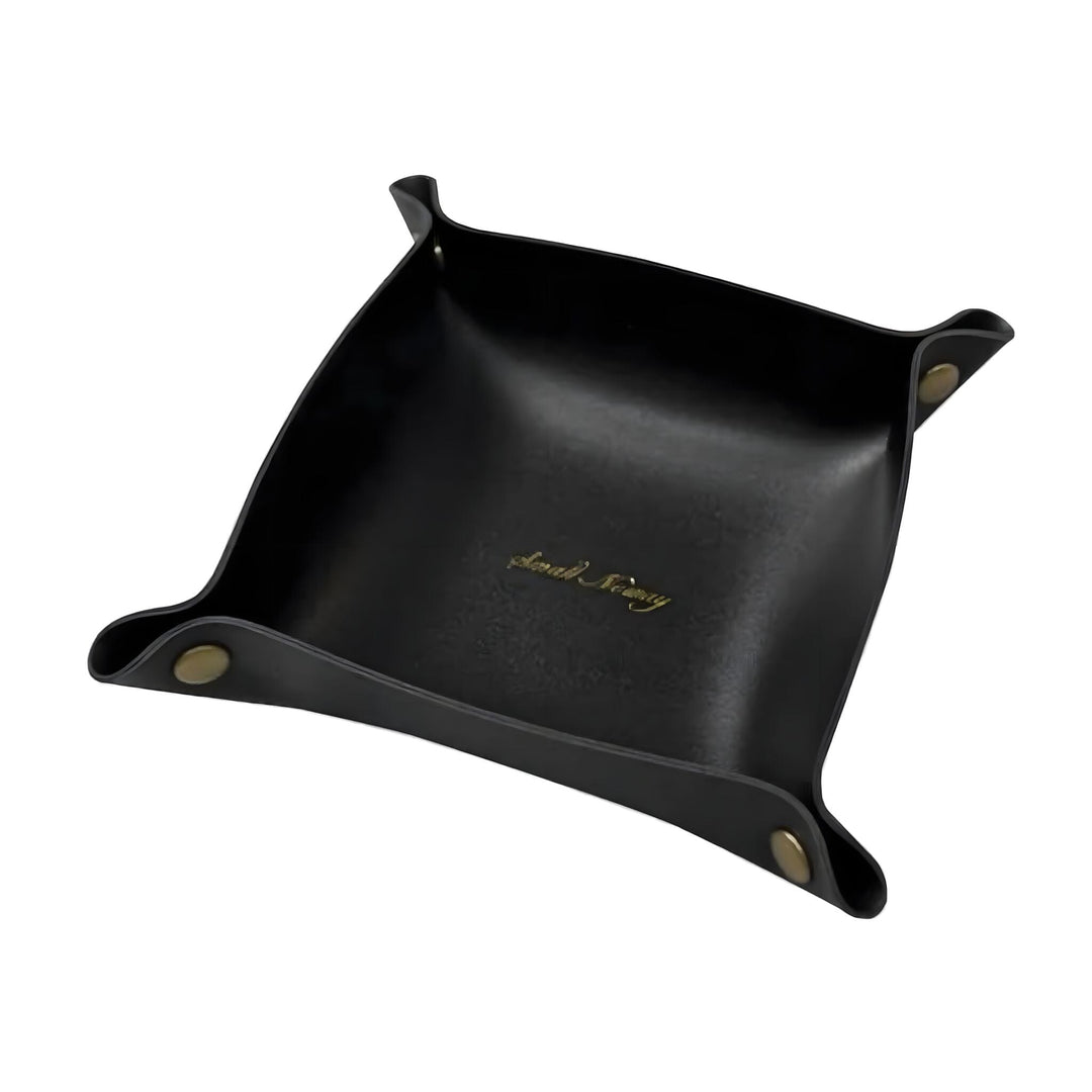 PU Leather Storage Tray with Snap Buttons for Keys, Jewelry, and Small Essentials – Square Design, Moisture-Resistant, Soft Inner Lining 0