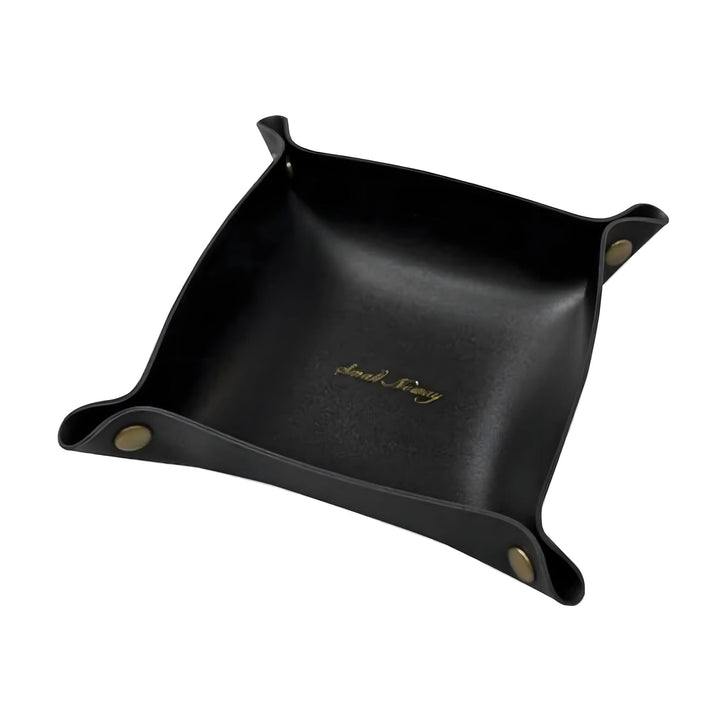 PU Leather Storage Tray with Snap Buttons for Keys, Jewelry, and Small Essentials – Square Design, Moisture-Resistant, Soft Inner Lining 0