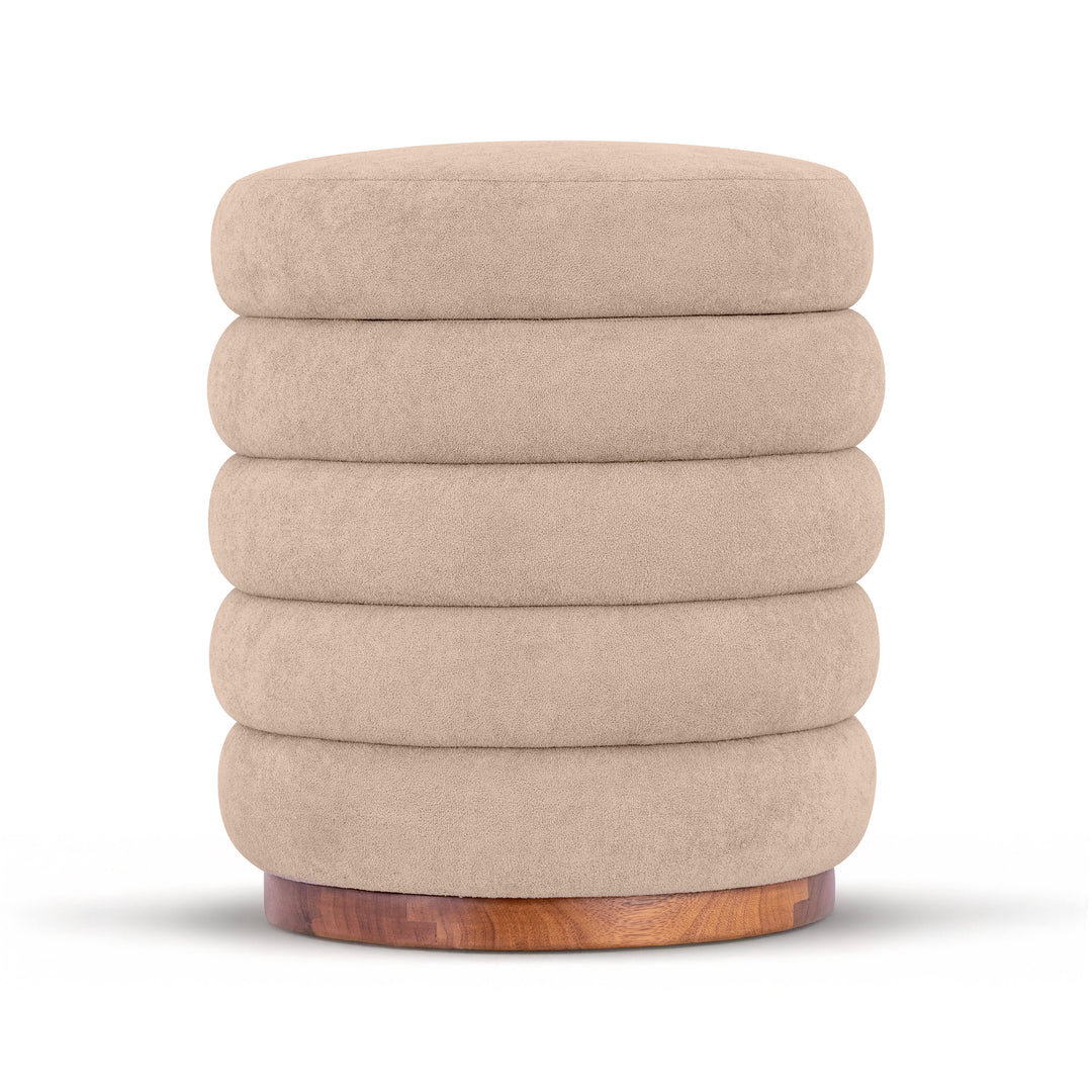Paisley Ottoman with Hidden Storage – Elegant Sand Accent Piece for Footrest and Extra Seating 0