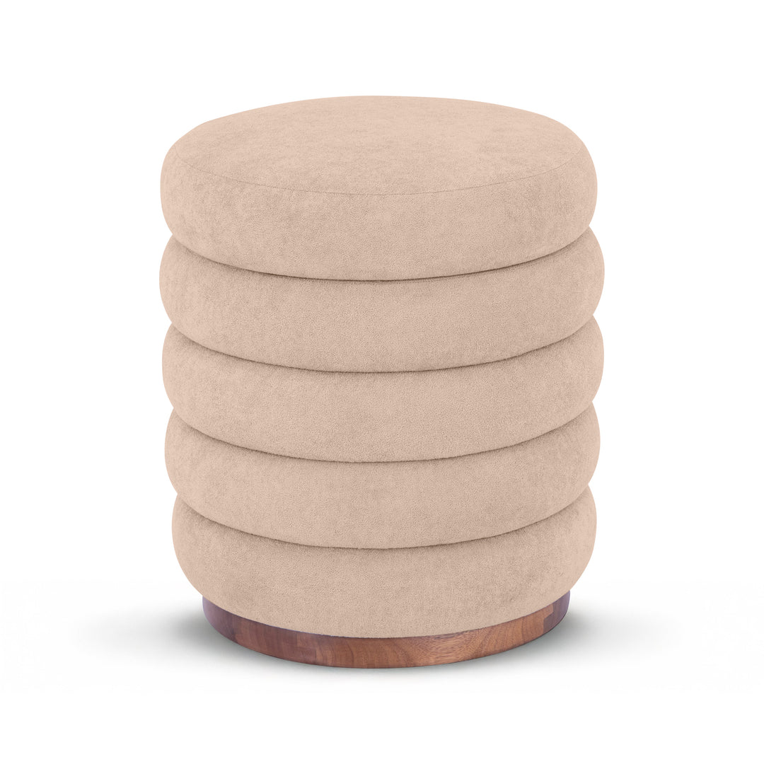 Paisley Ottoman with Hidden Storage – Elegant Sand Accent Piece for Footrest and Extra Seating 1