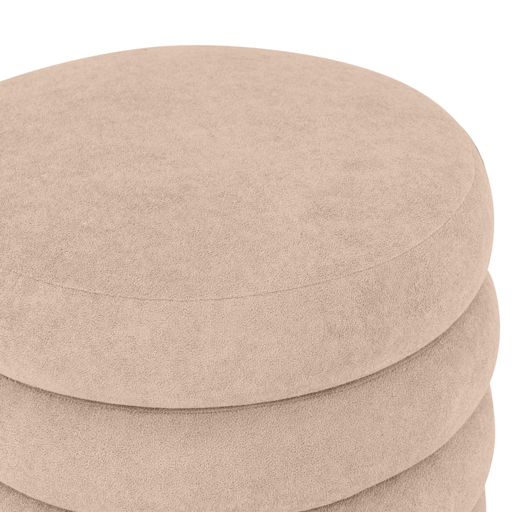 Paisley Ottoman with Hidden Storage – Elegant Sand Accent Piece for Footrest and Extra Seating 3