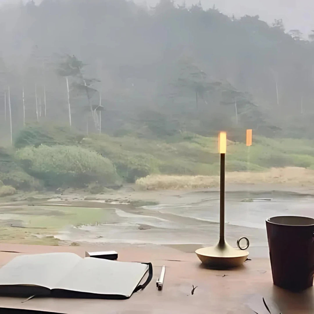 Portable Candle Lantern – USB Rechargeable LED with Touch Control, Warm Light, 10-Inch Aluminum Design for Indoor/Outdoor Use 7