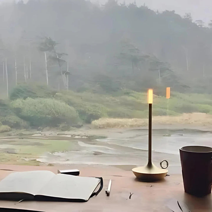 Portable Candle Lantern – USB Rechargeable LED with Touch Control, Warm Light, 10-Inch Aluminum Design for Indoor/Outdoor Use 7