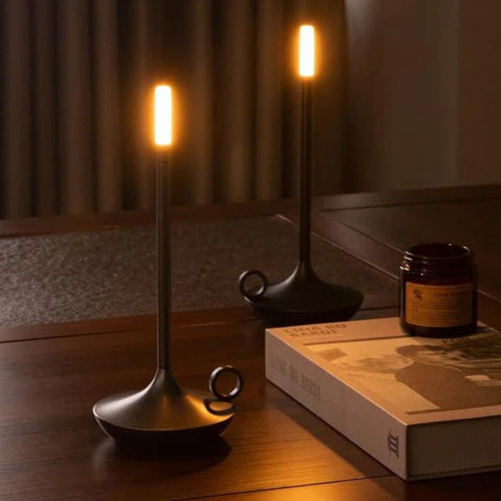 Portable Candle Lantern – USB Rechargeable LED with Touch Control, Warm Light, 10-Inch Aluminum Design for Indoor/Outdoor Use 8