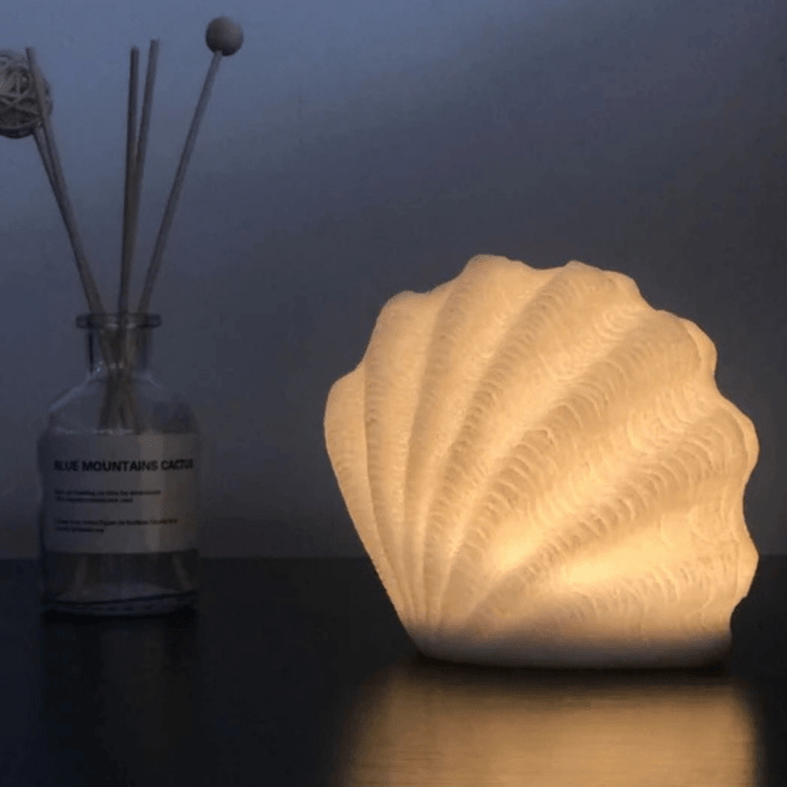 Portable Coastal Seashell Night Light – Soft Warm White Glow for Relaxing Ambiance 7