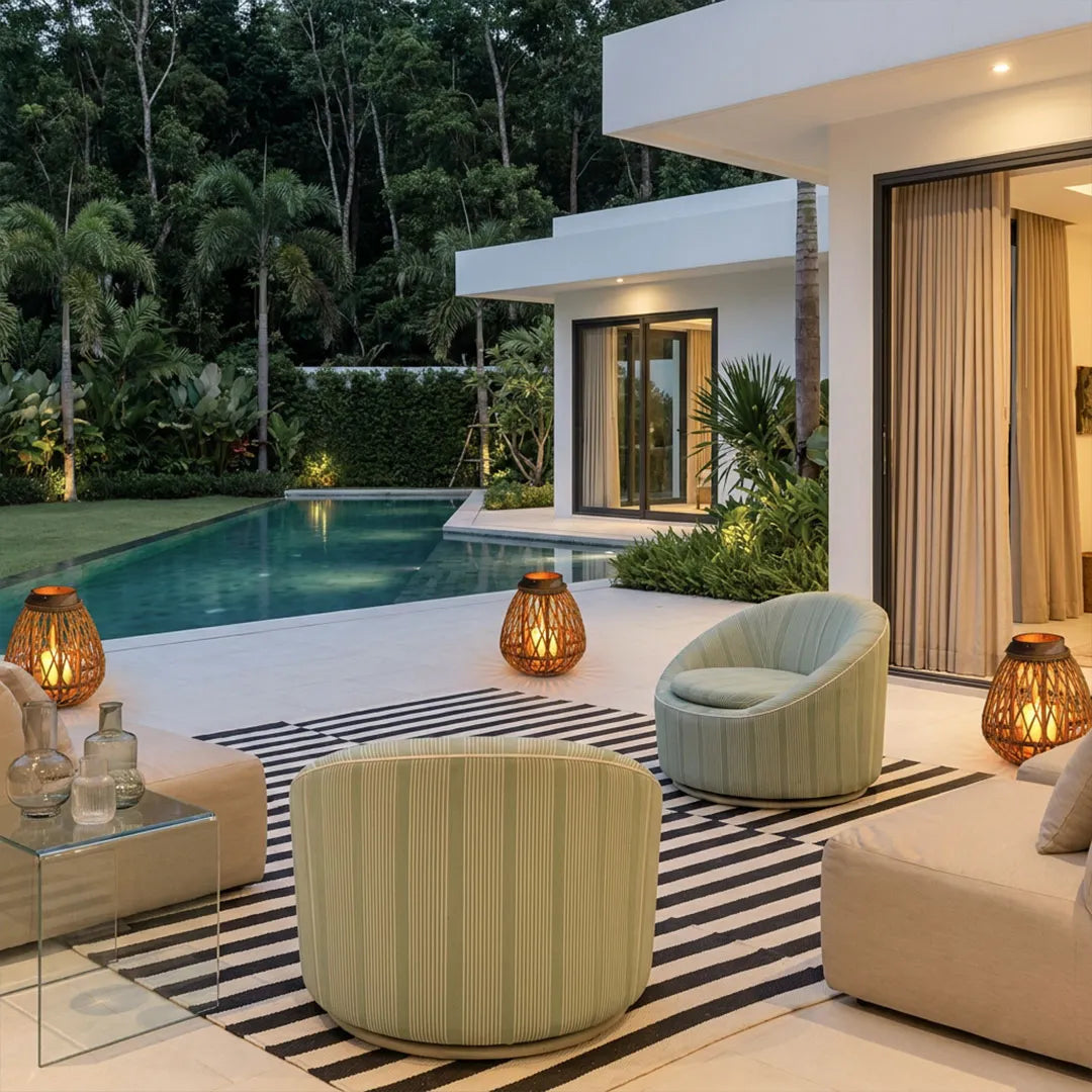 Portable Vintage LED Lantern, Handwoven Rattan & Bamboo, USB Rechargeable Accent Light for Warm Ambient Lighting 2