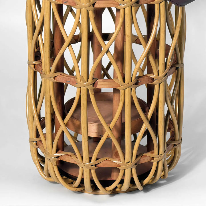 Portable Vintage LED Lantern, Handwoven Rattan & Bamboo, USB Rechargeable Accent Light for Warm Ambient Lighting 5
