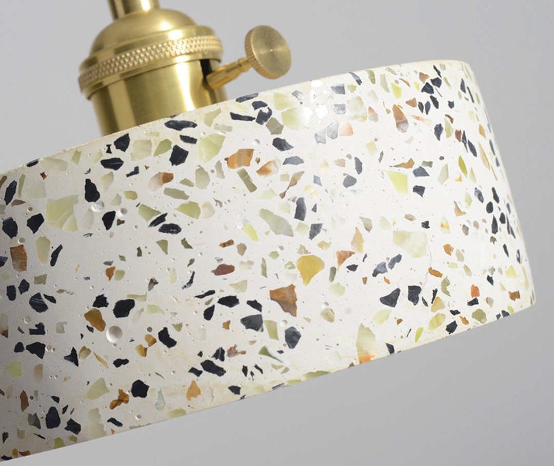 Postmodern Terrazzo Pendant Light with Adjustable Cord – Unique Ceiling Fixture 4
