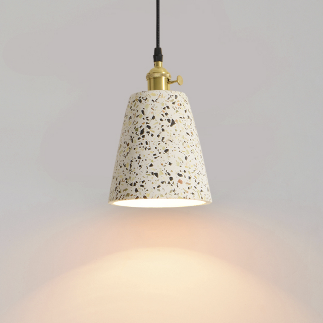 Postmodern Terrazzo Pendant Light with Adjustable Cord – Unique Ceiling Fixture 6