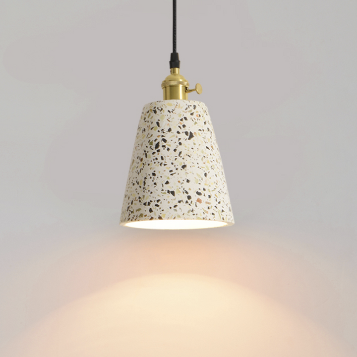 Postmodern Terrazzo Pendant Light with Adjustable Cord – Unique Ceiling Fixture 6