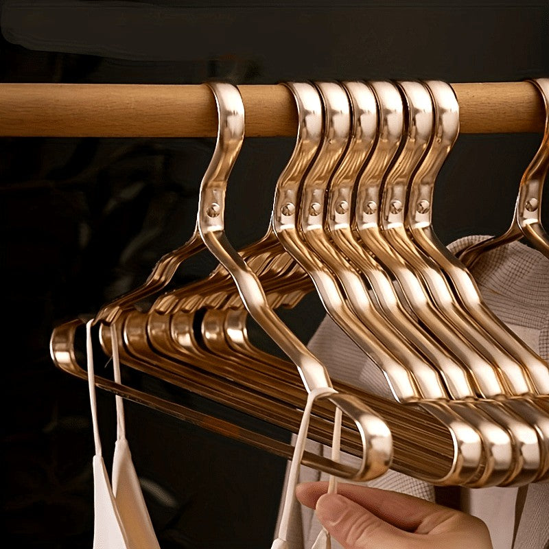 Premium Brass Clothes Hangers, Elegant Gold Finish, Durable Wardrobe Organizer for Jackets, Dresses, and Suits 0