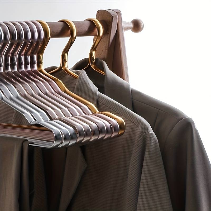 Premium Brass Clothes Hangers, Elegant Gold Finish, Durable Wardrobe Organizer for Jackets, Dresses, and Suits 1