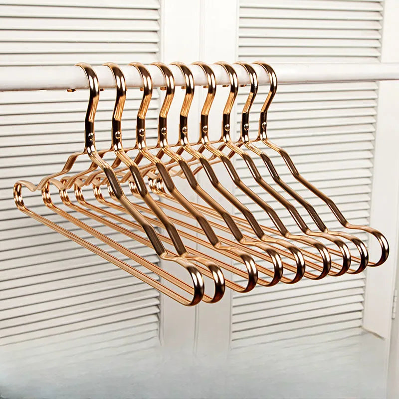 Premium Brass Clothes Hangers, Elegant Gold Finish, Durable Wardrobe Organizer for Jackets, Dresses, and Suits 2