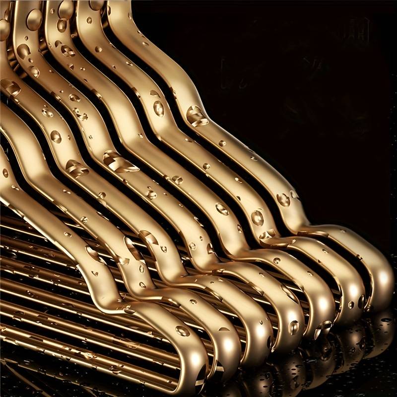 Premium Brass Clothes Hangers, Elegant Gold Finish, Durable Wardrobe Organizer for Jackets, Dresses, and Suits 3