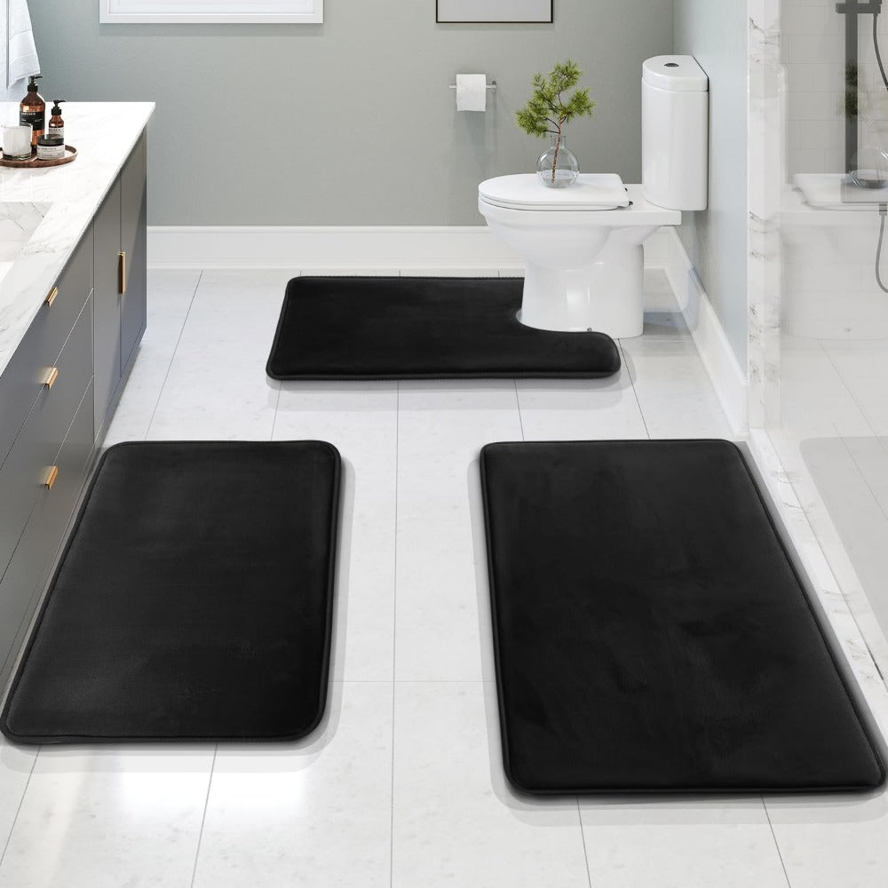 Premium Memory Foam Bath Mats Set – 3-Piece Soft and Absorbent Bathroom Mats 2