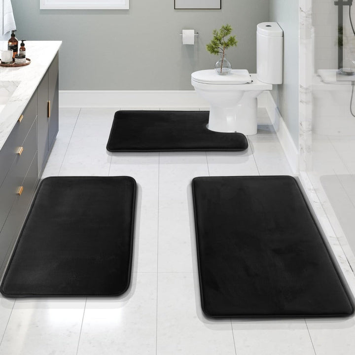 Premium Memory Foam Bath Mats Set – 3-Piece Soft and Absorbent Bathroom Mats 2