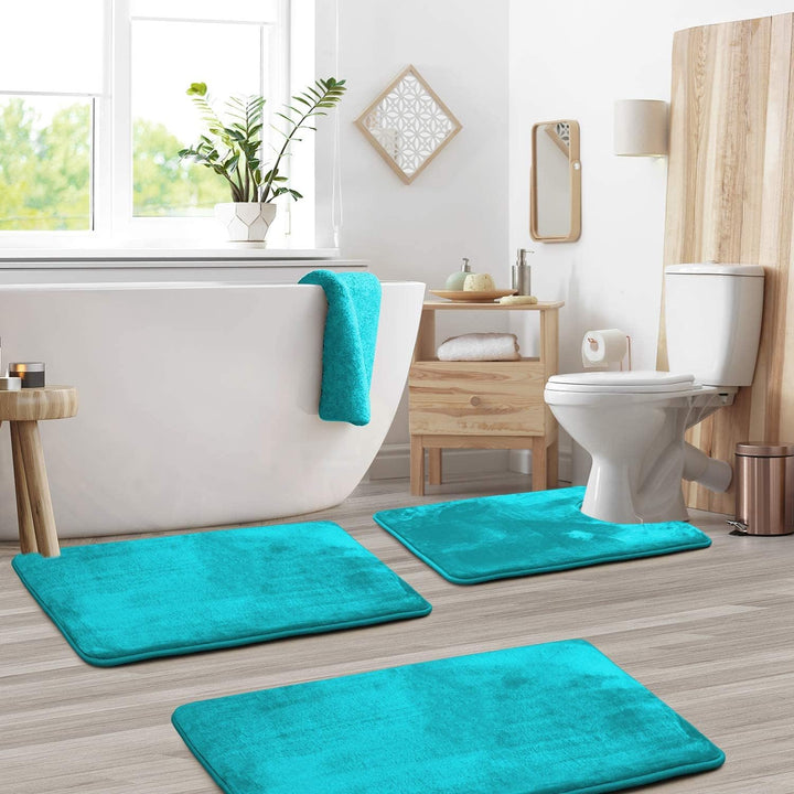 Premium Memory Foam Bath Mats Set – 3-Piece Soft and Absorbent Bathroom Mats 5