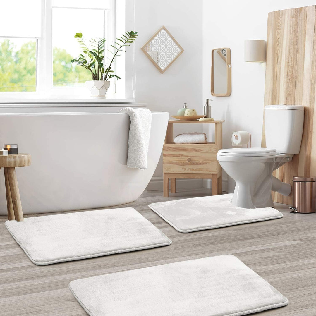 Premium Memory Foam Bath Mats Set – 3-Piece Soft and Absorbent Bathroom Mats 6