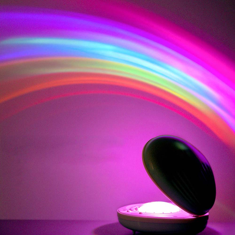 Rainbow Night Light Projector with Dual Lighting Modes – Compact USB Powered Ambiance Enhancer for Stress Relief and Relaxation 0