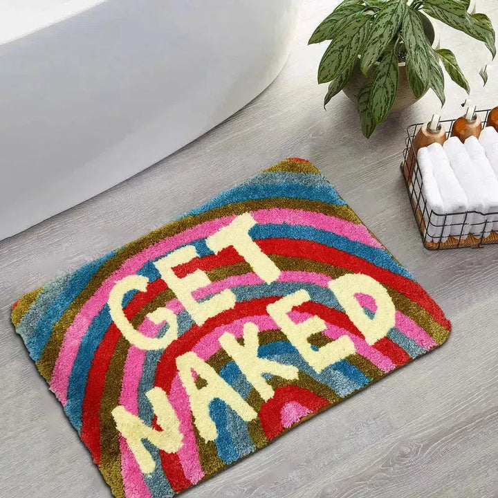 Rainbow Tufted Bath Mat – Plush 100% Polyester Non-Slip Bathroom Rug in Vibrant Colors, Machine Washable, Small and Large Sizes Available 1