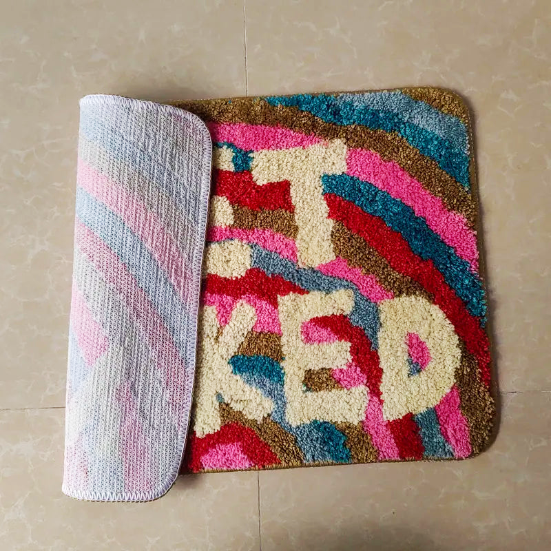 Rainbow Tufted Bath Mat – Plush 100% Polyester Non-Slip Bathroom Rug in Vibrant Colors, Machine Washable, Small and Large Sizes Available 4