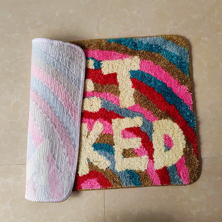 Rainbow Tufted Bath Mat – Plush 100% Polyester Non-Slip Bathroom Rug in Vibrant Colors, Machine Washable, Small and Large Sizes Available 4