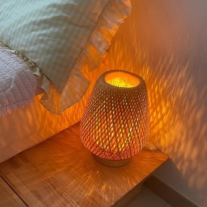 Rechargeable Dimmable LED Table Lamp – Bamboo Cordless Bedside Lamp for Cozy Bedroom Ambiance 3