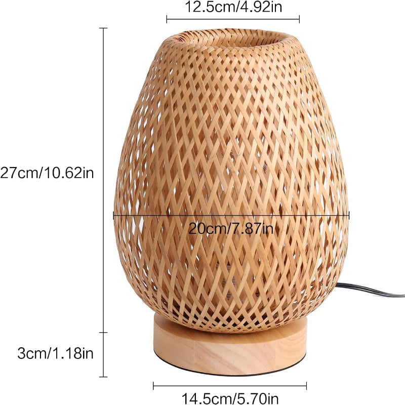Rechargeable Dimmable LED Table Lamp – Bamboo Cordless Bedside Lamp for Cozy Bedroom Ambiance 5