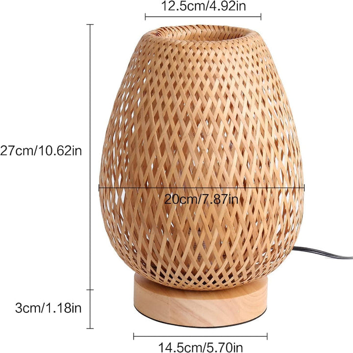 Rechargeable Dimmable LED Table Lamp – Bamboo Cordless Bedside Lamp for Cozy Bedroom Ambiance 5