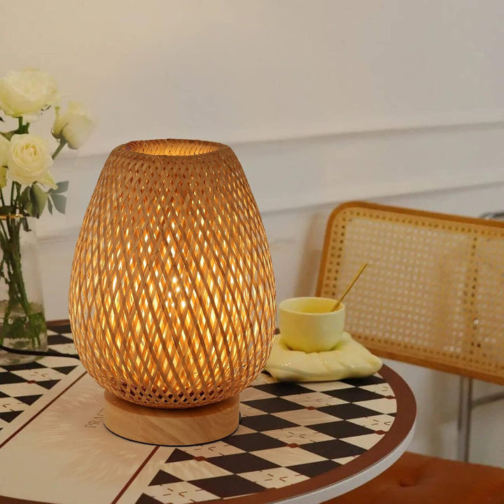Rechargeable Dimmable LED Table Lamp – Bamboo Cordless Bedside Lamp for Cozy Bedroom Ambiance 6